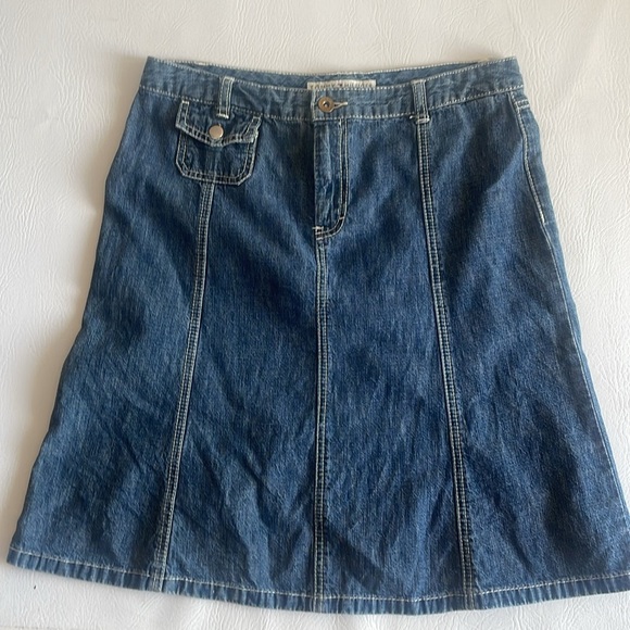 Tommy Hilfiger Denim A-line Hi-low Skirt. sz 8 - Picture 1 of 12
